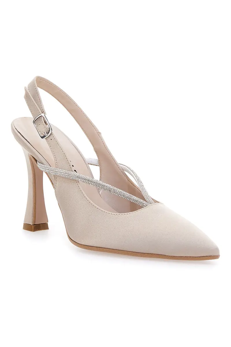Décolleté Beige Slingback con Strass PITTARELLO 100 miniatura 3