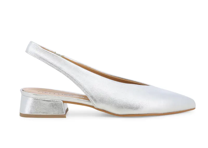 Dècolletè donna con cinturino in pelle argento d156z