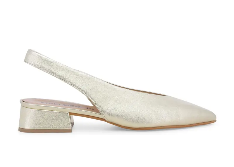 Dècolletè donna con cinturino in pelle platino d156z