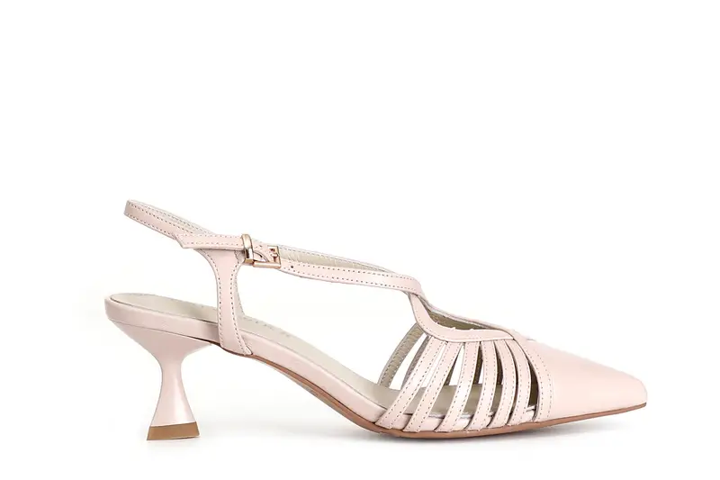 décolleté in nappa con incrocio cipria 35