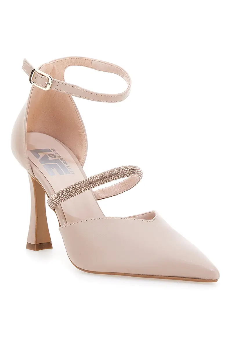 Décolleté Nude Con Strass Tacco 9 cm Made In Italy Pittarello Love 7092 miniatura 3