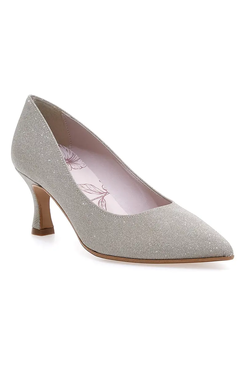 Décolleté platino glitter con tacco basso Pittarello Romantic 5360 miniatura 2