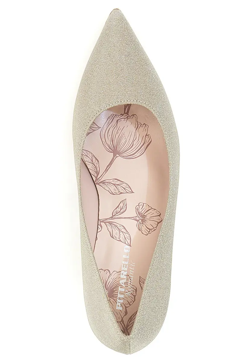 Décolleté platino glitter con tacco basso Pittarello Romantic 5360 miniatura 3