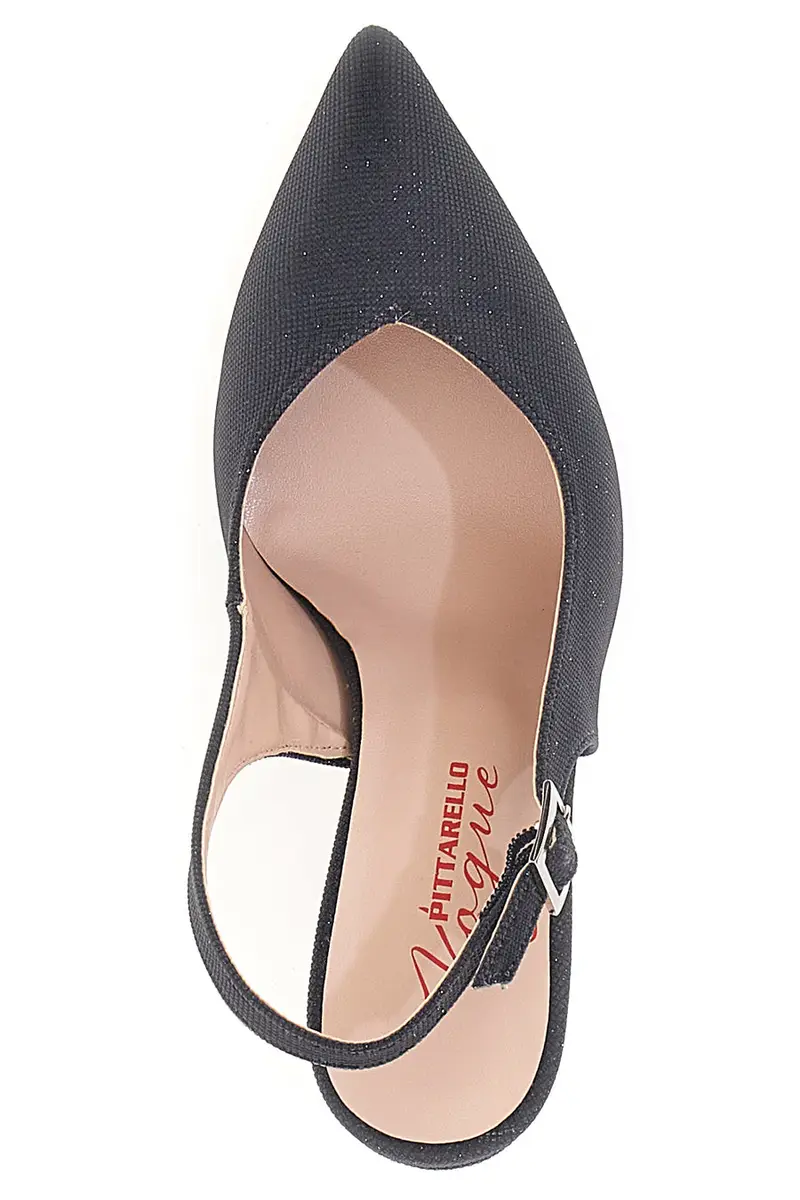Décolleté Slingback Nere Con Glitter Pittarello Vogue 487 miniatura 3