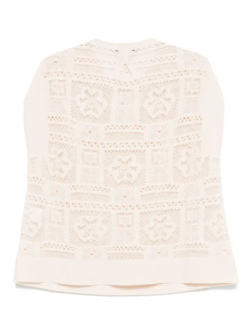 Maglia ricamata patchwork all-over marmo miniatura 3