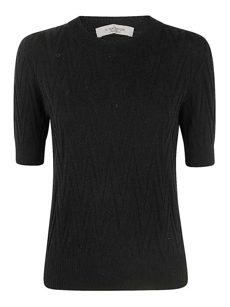 Merino maniche corte girocollo Nero