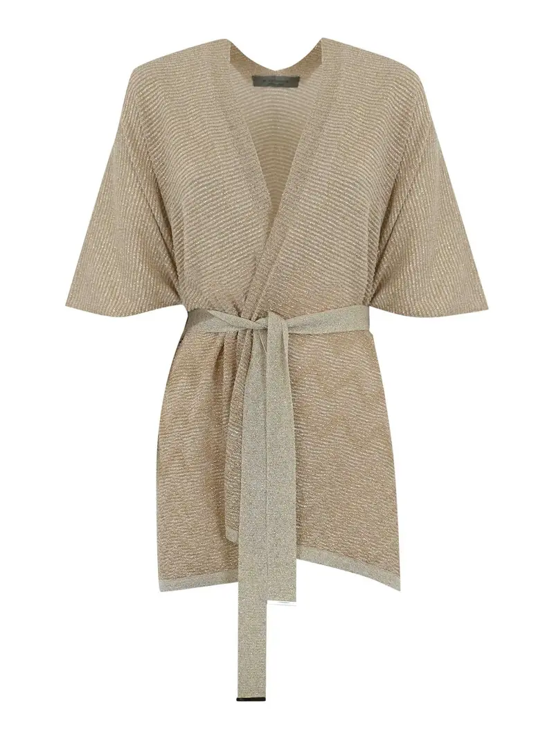 Poncho degradato in viscosa e lurex Bianco