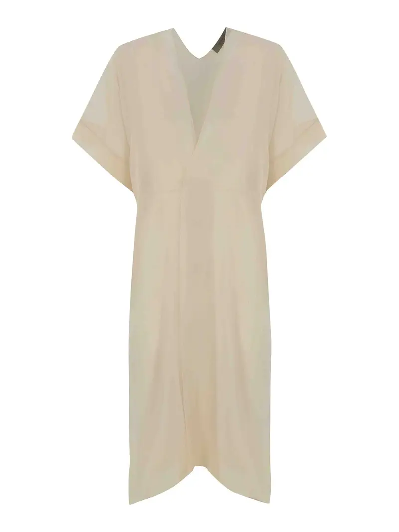 Silk Georgette Duster Coat Grigio