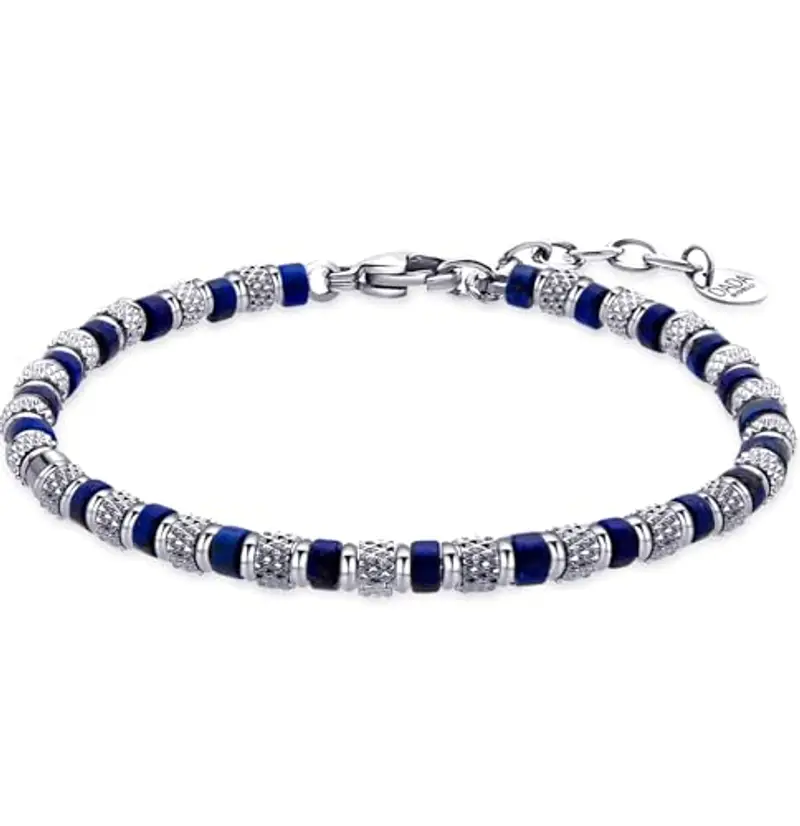 Dada Gioielli - Bracciale con Pietre Naturali - Scopri la Pietra che ti rappresenta - Energia, Focus, Protezione, Creatività Misura Regolabile 18, 5+3 cm (Blu Lapislazzuli) miniatura 2