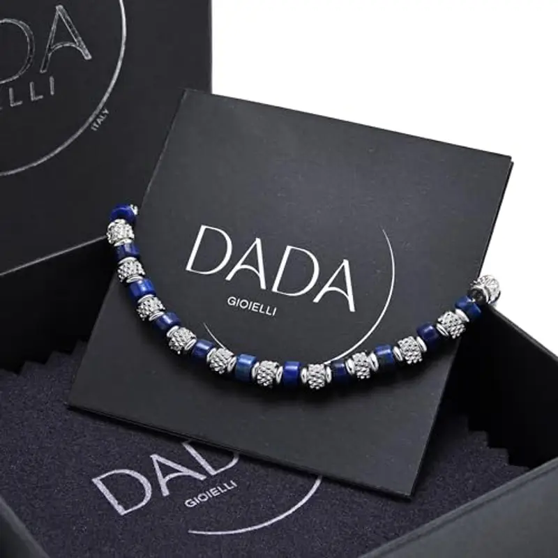 Dada Gioielli - Bracciale con Pietre Naturali - Scopri la Pietra che ti rappresenta - Energia, Focus, Protezione, Creatività Misura Regolabile 18, 5+3 cm (Blu Lapislazzuli) miniatura 3