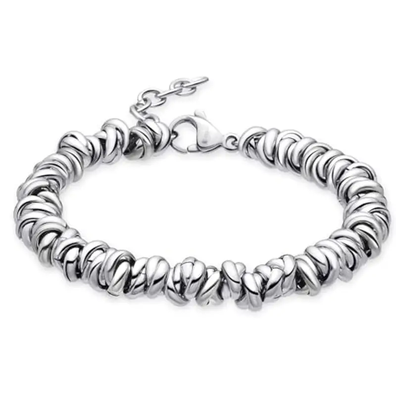 Dada Gioielli - Bracciale Donna Nodini Intrecciati Acciaio Argento miniatura 2