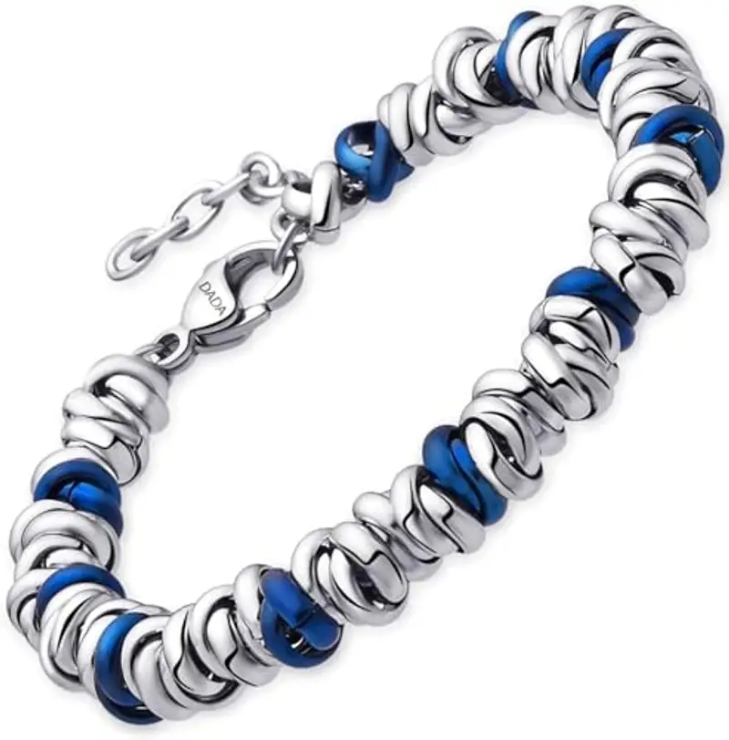 Dada Gioielli - Bracciale Donna Nodini Intrecciati Acciaio Blu