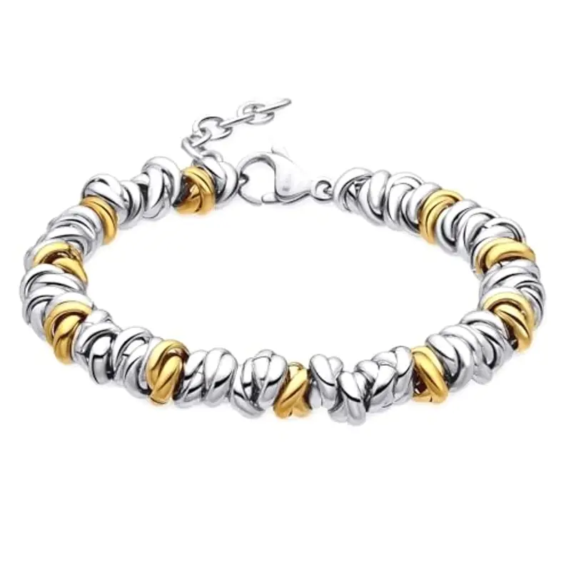 Dada Gioielli - Bracciale Donna Nodini Intrecciati Acciaio Oro miniatura 2