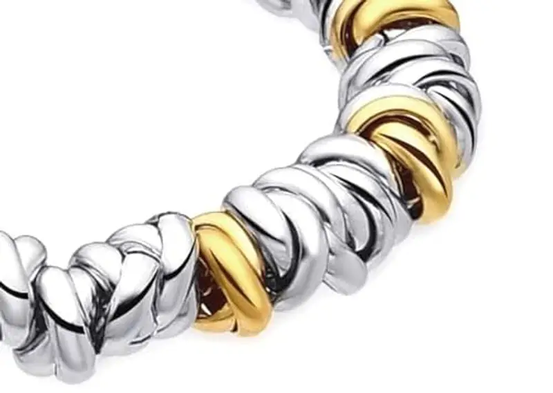 Dada Gioielli - Bracciale Donna Nodini Intrecciati Acciaio Oro miniatura 3