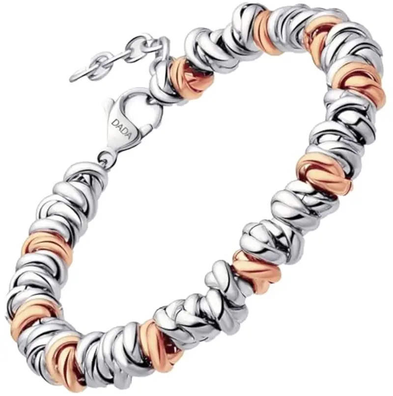 Dada Gioielli - Bracciale Donna Nodini Intrecciati Acciaio Oro Rosa