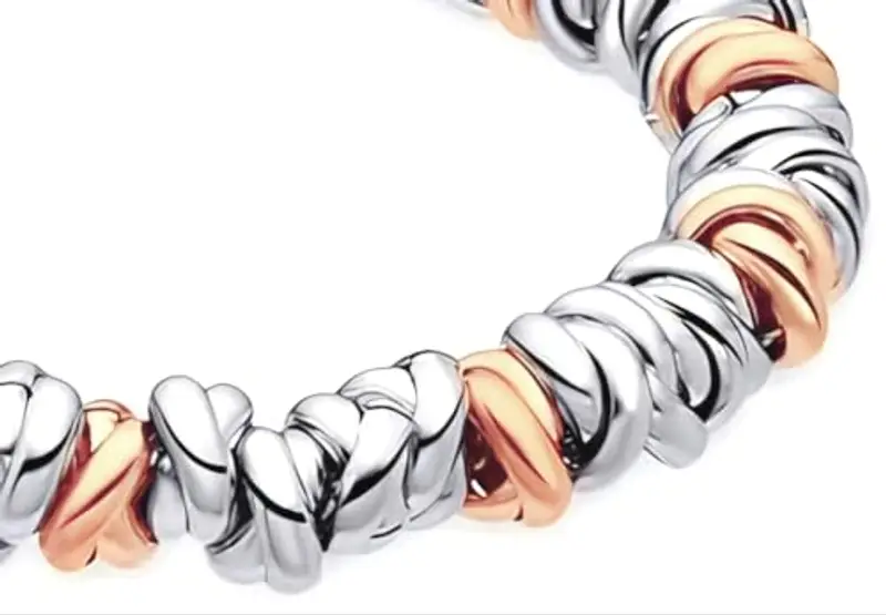 Dada Gioielli - Bracciale Donna Nodini Intrecciati Acciaio Oro Rosa miniatura 3