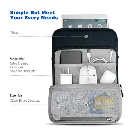 Dadanism 13, 3 Pollici Custodia Protettiva Borsa Tablet con Tracolla per iPad Pro 13" M4 2024, iPad Air 13" M3 M2, iPad miniatura 3