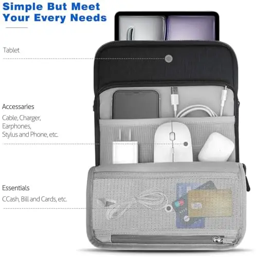 Dadanism 9-11 Pollici Tablet Borsa Portatile con Tracolla per iPad 10a Gen 10, 9", iPad PRO 11" M4, iPad Air 11", iPad miniatura 3