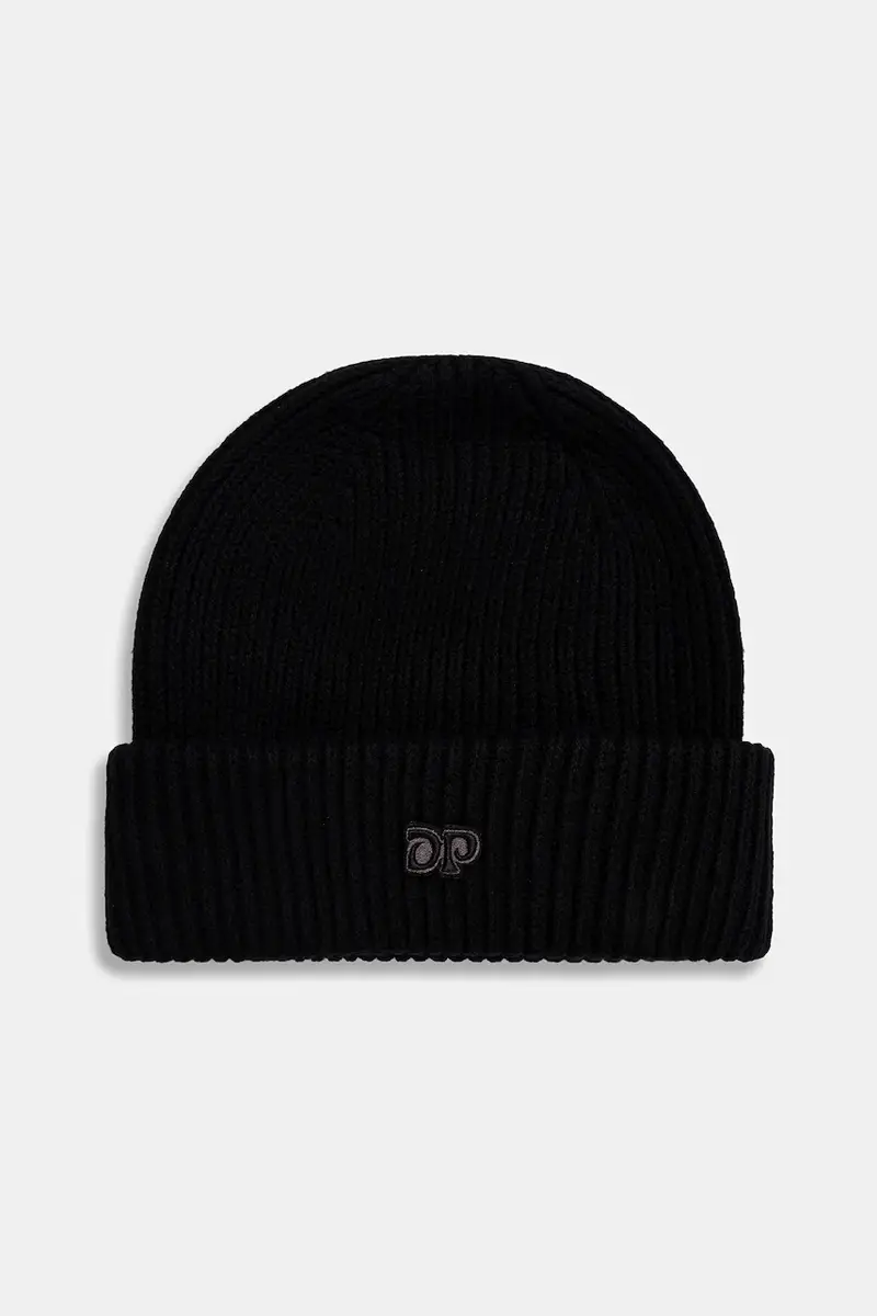 berretto in cotone Knitted Beanie Nero