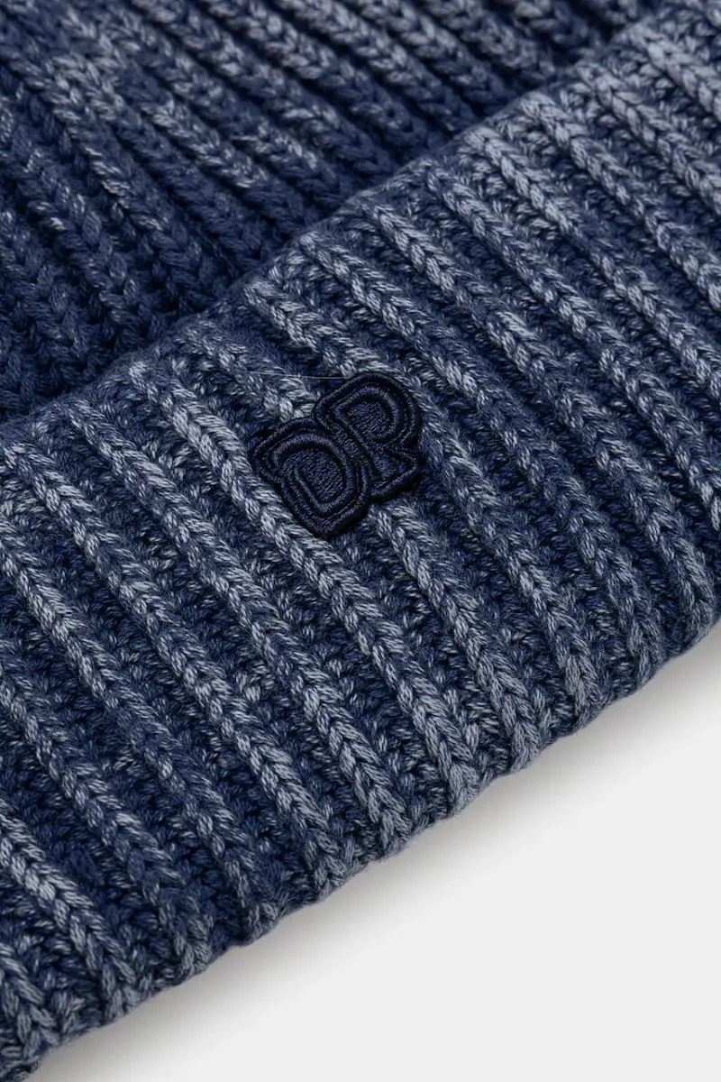 berretto in cotone Knitted Washed Beanie colore blu 2521088 miniatura 3