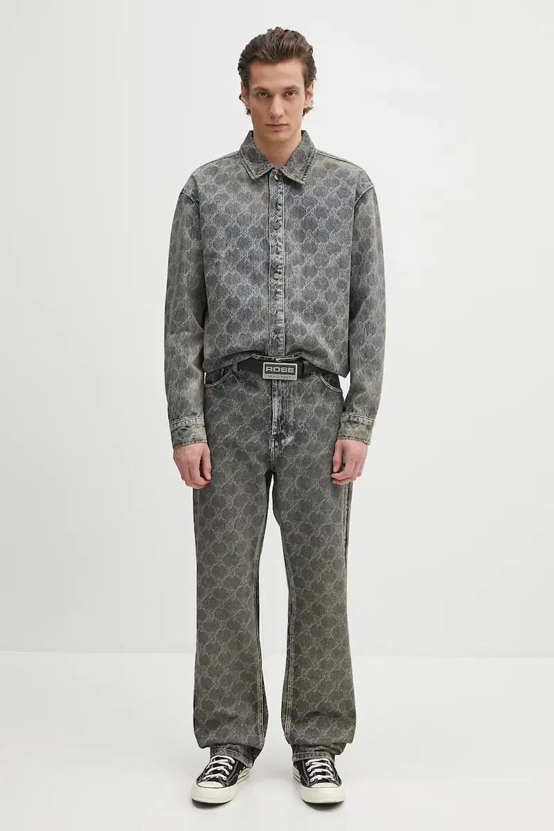 camicia in cotone Shield Laser Denim Shirt Blu miniatura 5