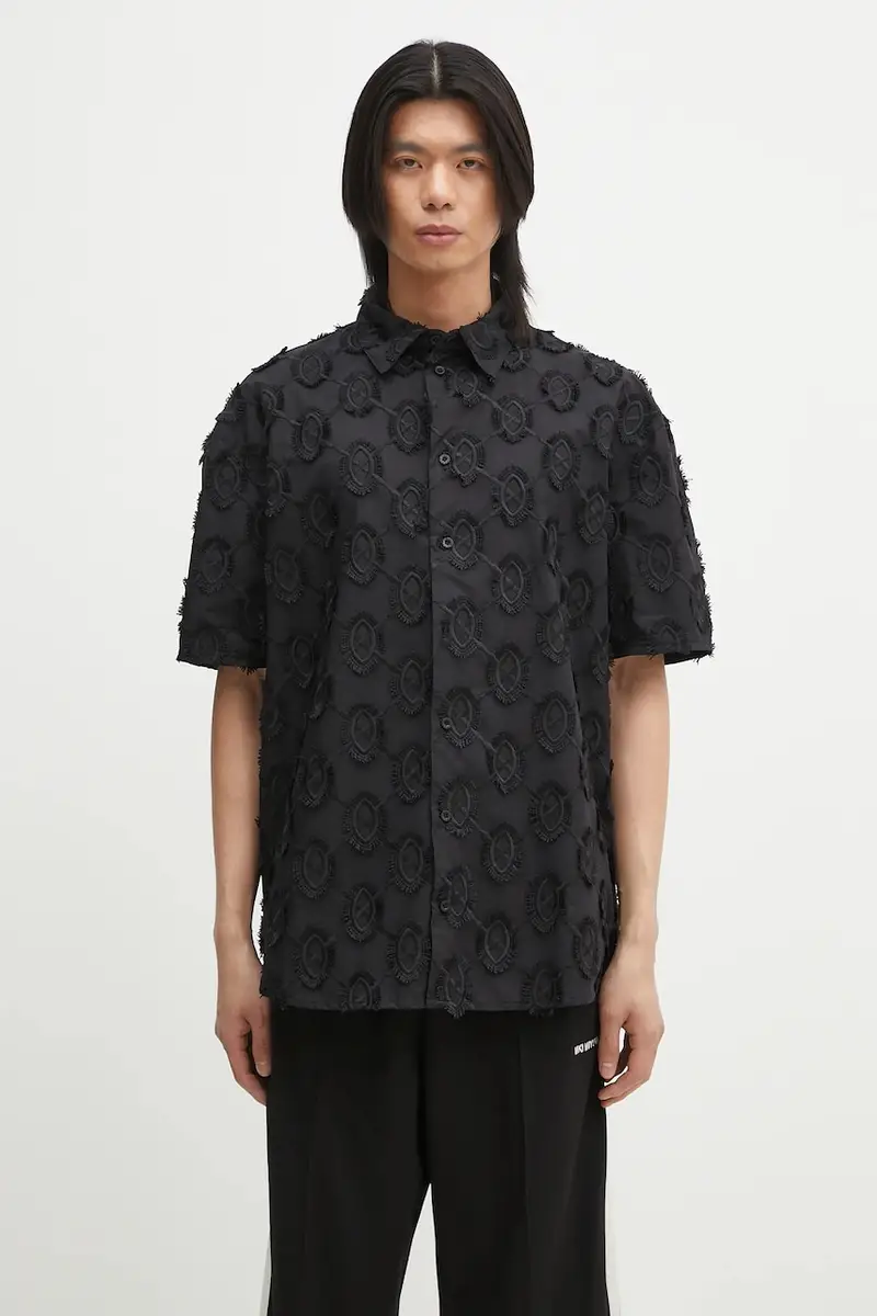 camicia in cotone Trophy Shield Ss Shirt uomo colore nero 2511156