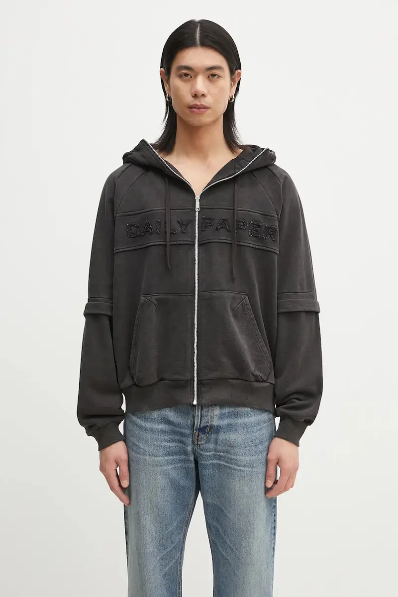 felpa in cotone Garment Wash Jacket Nero