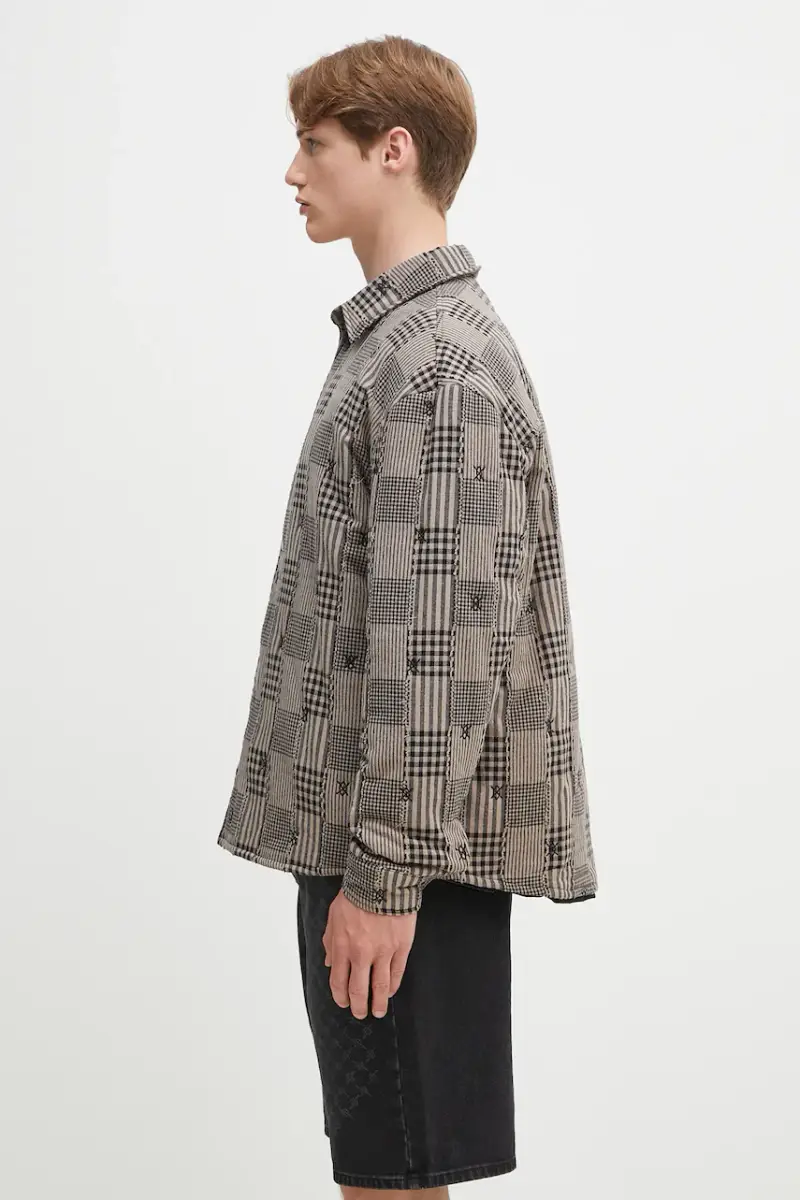 giacca Quilted Shield Ls Shirt Beige miniatura 2