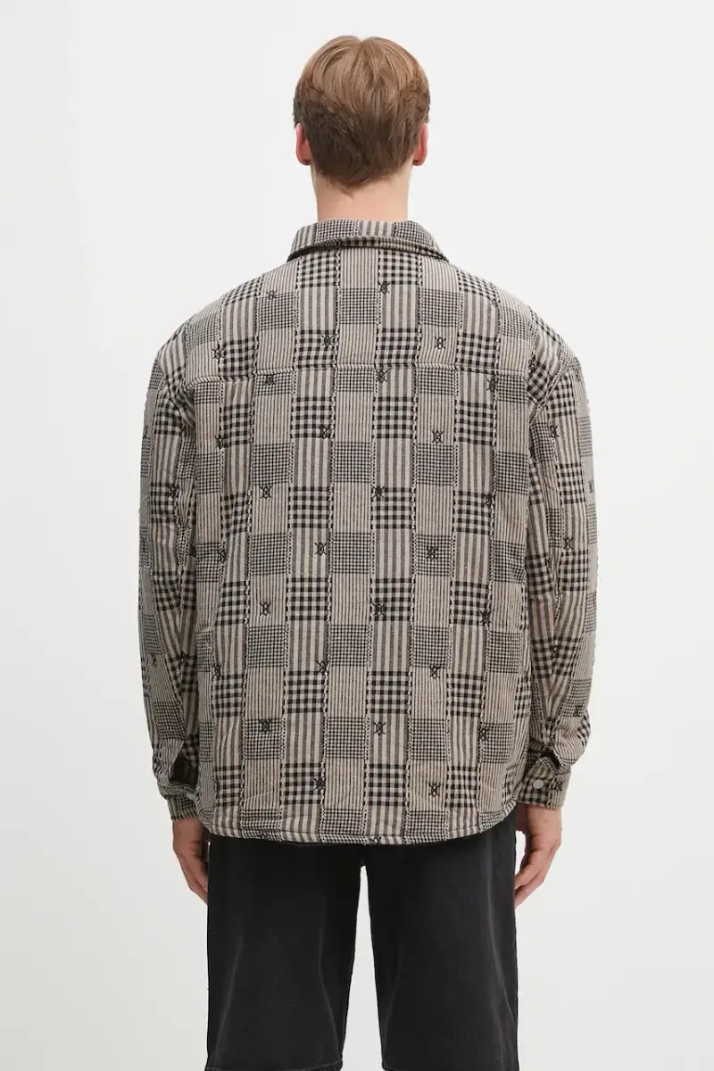 giacca Quilted Shield Ls Shirt Beige miniatura 3