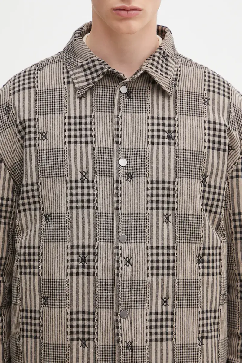 giacca Quilted Shield Ls Shirt Beige miniatura 4