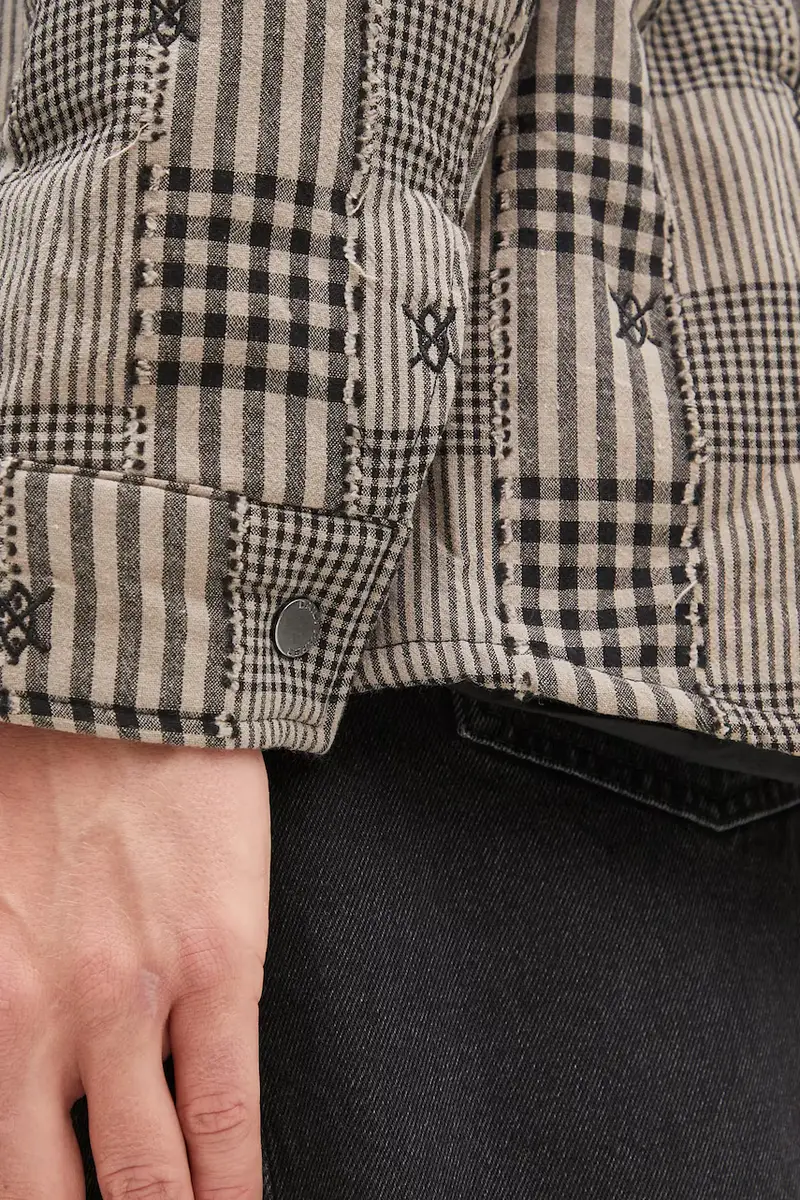 giacca Quilted Shield Ls Shirt Beige miniatura 5