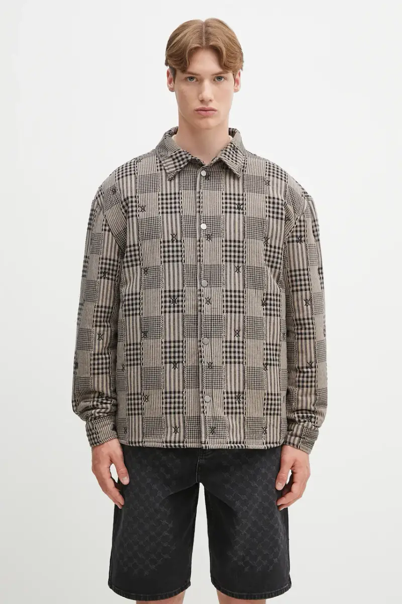 giacca Quilted Shield Ls Shirt Beige