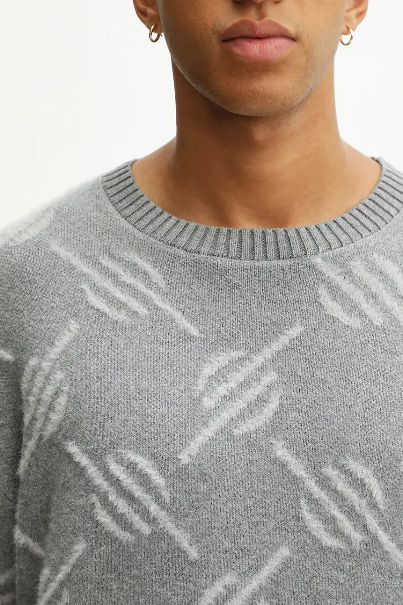 maglione Tevin Monogram Knit Grigio miniatura 4