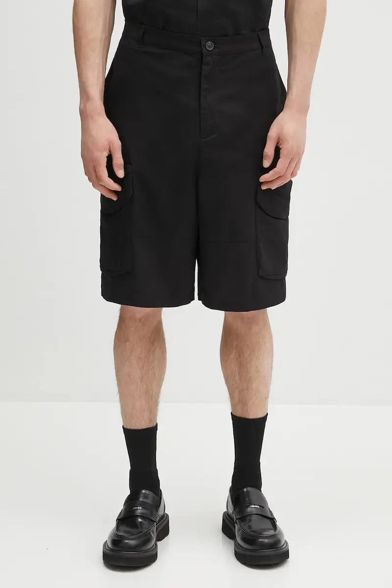 pantaloncini in cotone Cotton Cargo Shorts colore nero 2511027