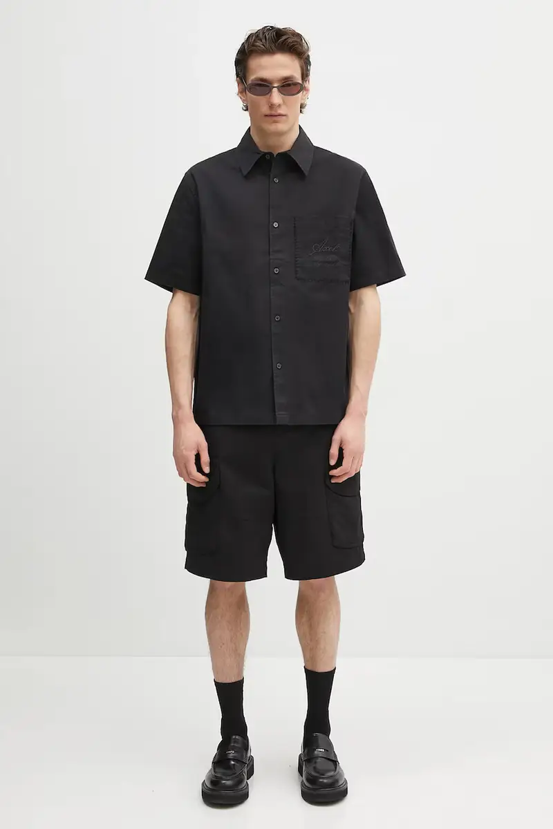 pantaloncini in cotone Cotton Cargo Shorts Nero miniatura 5