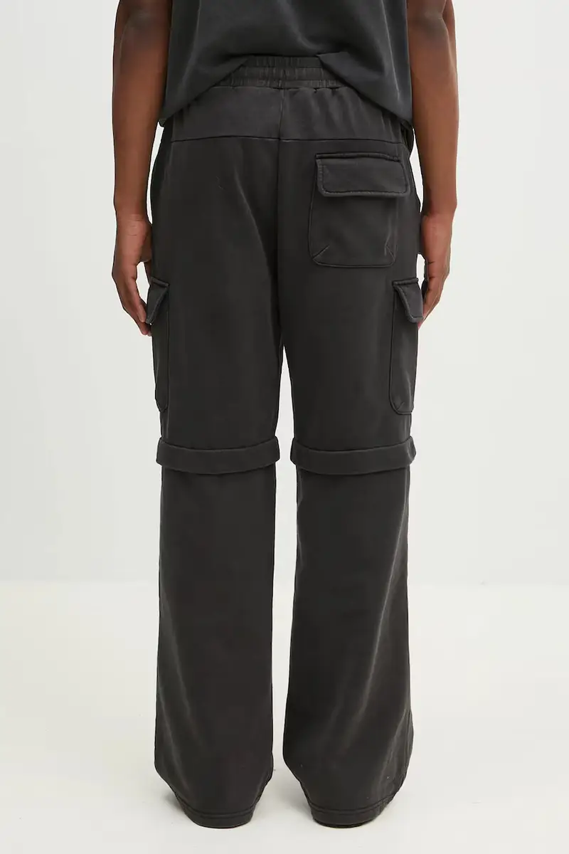 pantaloni tuta di cotone Garment Wash Pants Nero miniatura 3