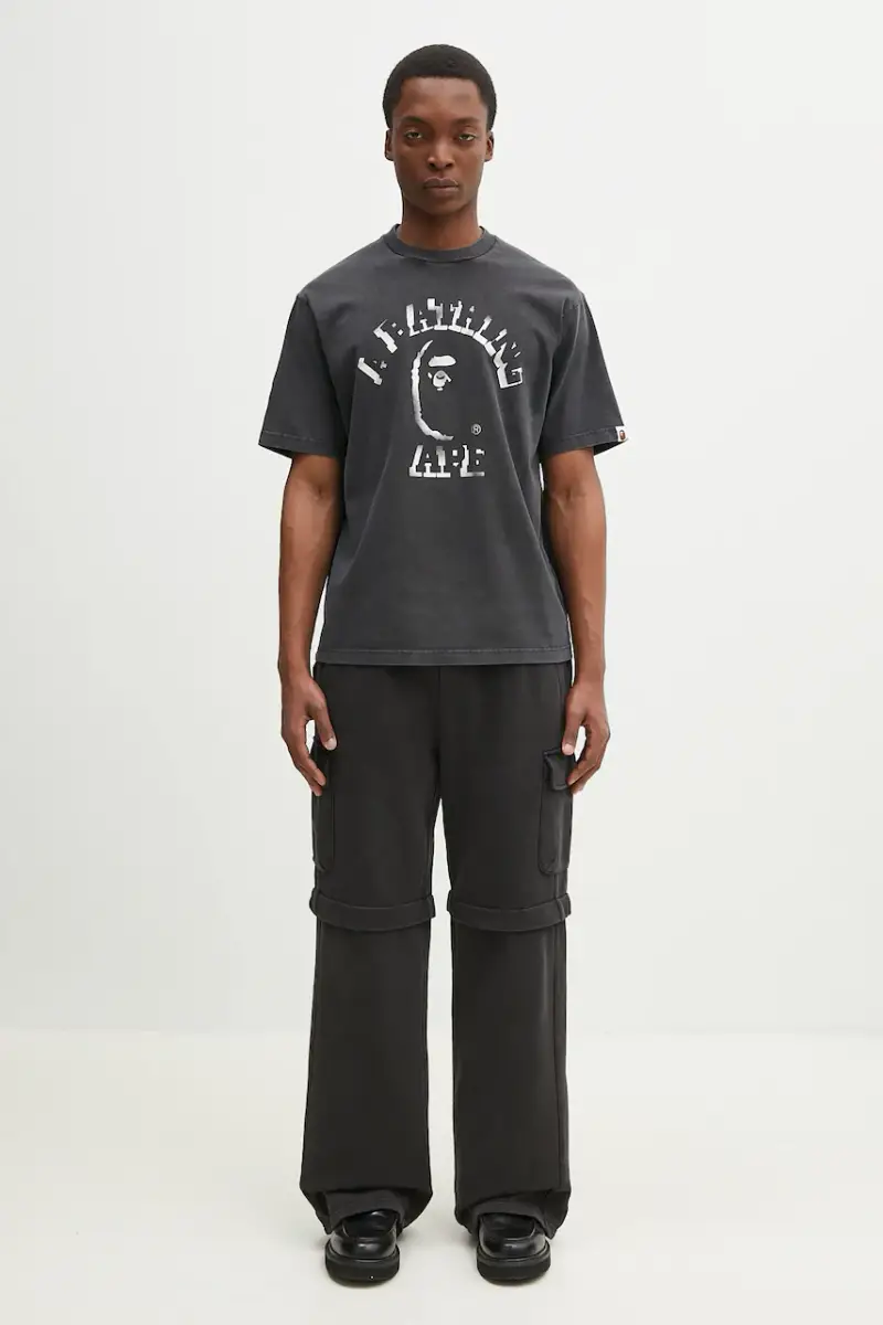 pantaloni tuta di cotone Garment Wash Pants Nero miniatura 5