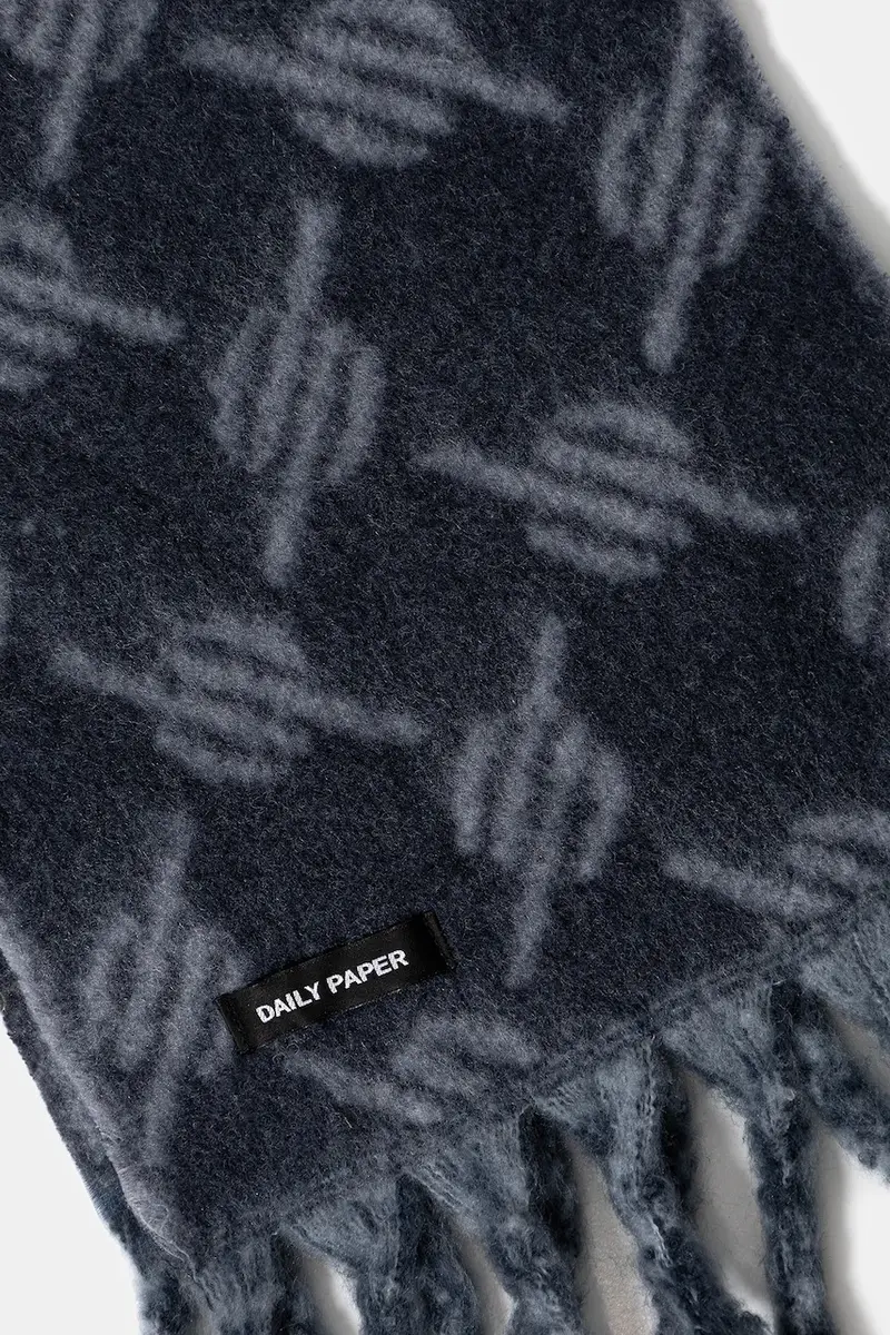 sciarpa con aggiunta di lana Riyo Monogram uomo colore blu navy 2521093 miniatura 2