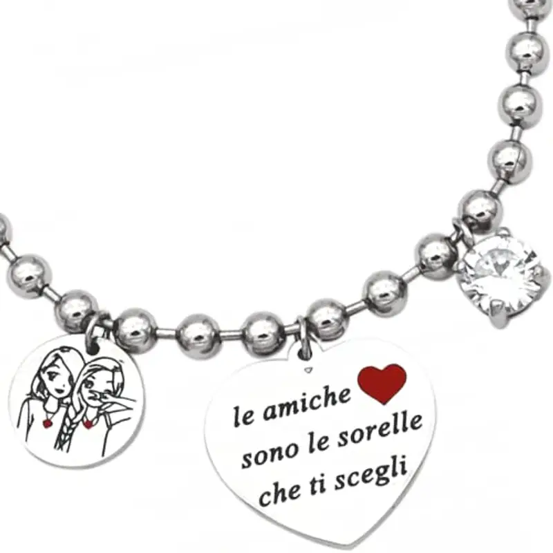 dalcuore Bracciale Amicizia, Ipoallergenico, Idee Regalo Donna Compleanno Amica Migliore Braccialetto Frasi Speciali