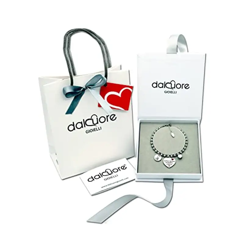 dalcuore Bracciale Fidanzata, Ipoallergenico, Idee Regalo Donna Compleanno Braccialetto Ragazza Frasi Speciali per miniatura 2