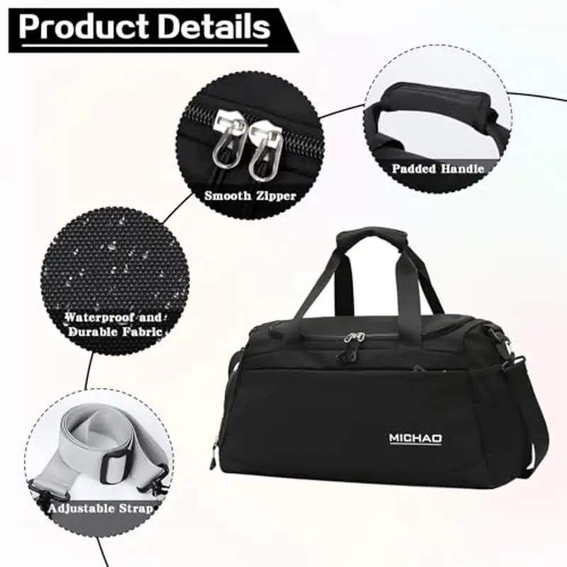 Damcyer Borsone da viaggio Donna Nero 1571675 miniatura 3