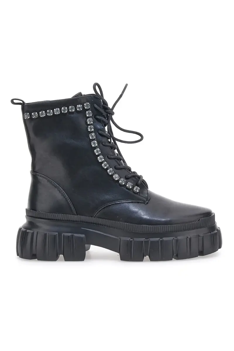 Combat Boots Neri Dame Rose 580308 [NERO]