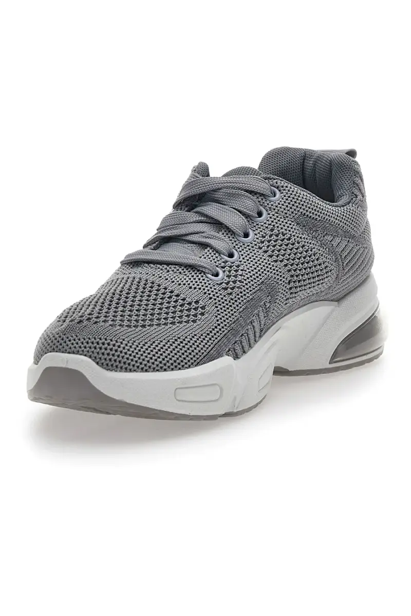 Sneakers Grigie In Tessuto Dame Rose 162508 [GRIGIO] miniatura 3