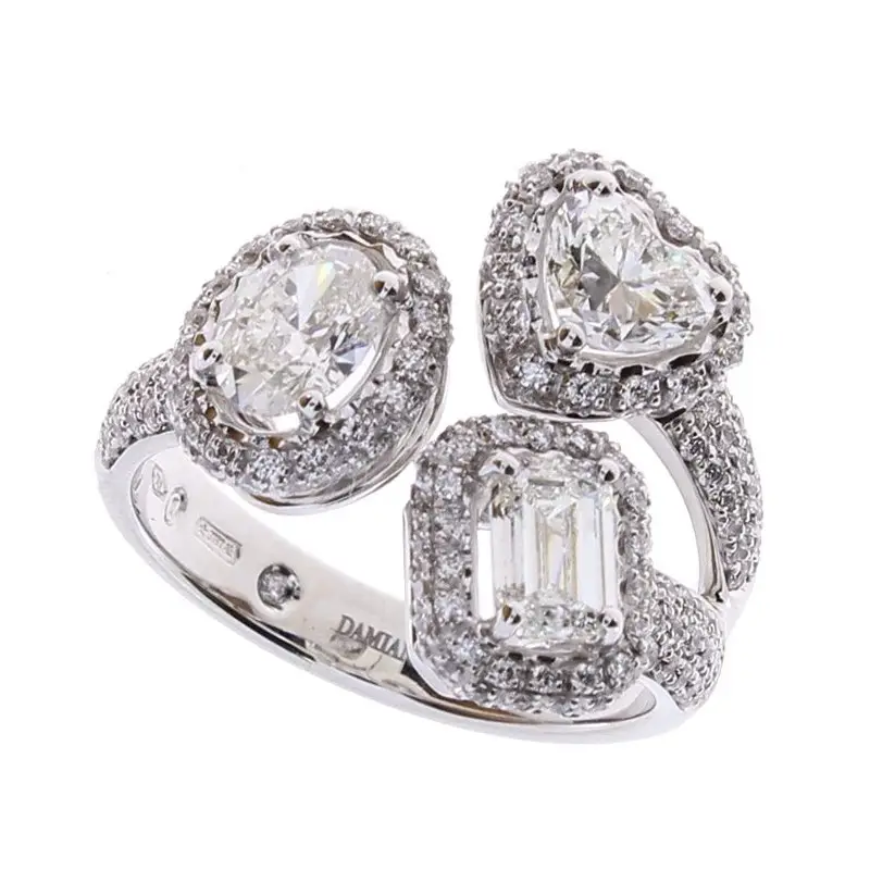 Anello In Oro Bianco Con Diamante - Minou Full Pave Form - Damiani