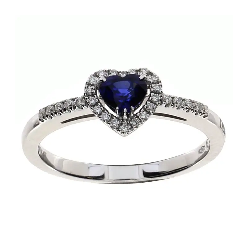 Anello In Oro Bianco Con Diamante/Zaffiro - Classic - Damiani