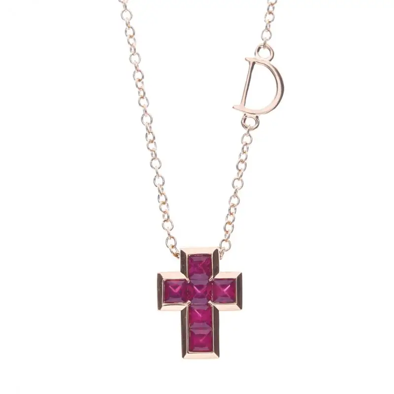 Collierino In Oro Rosa Con Rubino - Simboli - Damiani