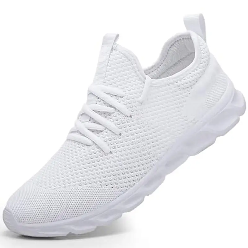 Damyuan Scarpe da Running Corsa Uomo Ginnastica Camminata Casual Jogging Trekking Tennis TRAI Mesh Basket Sport Outdoor Fitness Sportive Palestra Platform Sneakers Bianco 41 EU