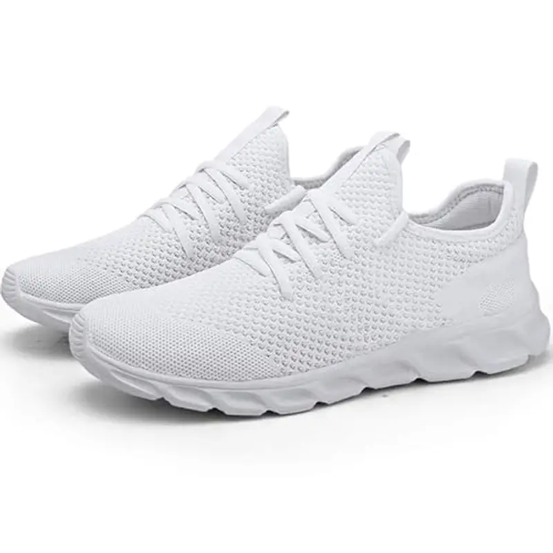 Damyuan Scarpe da Running Corsa Uomo Ginnastica Camminata Casual Jogging Trekking Tennis TRAI Mesh Basket Sport Outdoor Fitness Sportive Palestra Platform Sneakers Bianco 41 EU miniatura 3