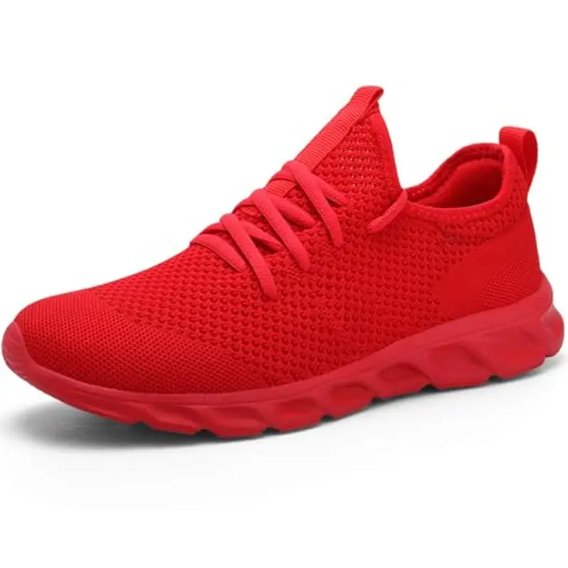 Damyuan Scarpe da Running Corsa Uomo Ginnastica Camminata Casual Jogging Trekking Tennis TRAI Mesh Basket Sport Outdoor Fitness Sportive Palestra Platform Sneakers Rosso 44 EU miniatura 2
