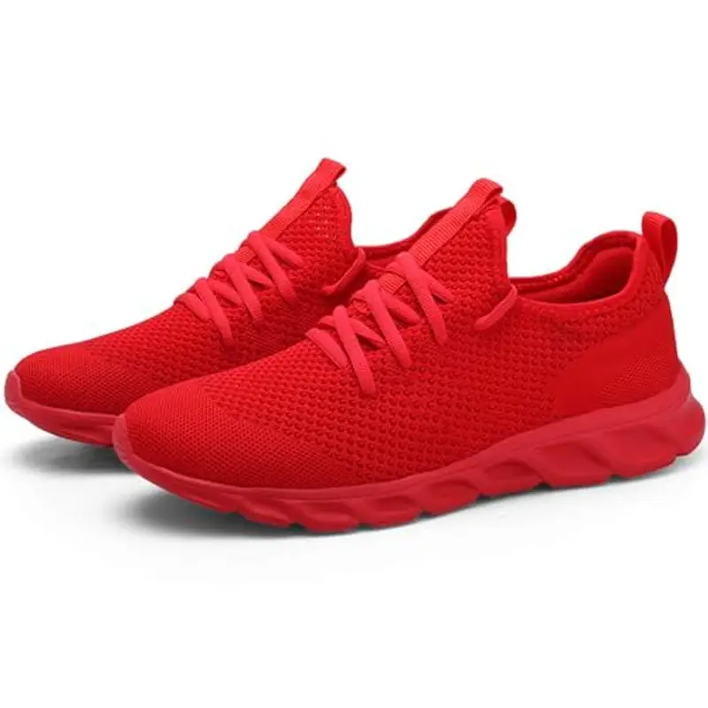 Damyuan Scarpe da Running Corsa Uomo Ginnastica Camminata Casual Jogging Trekking Tennis TRAI Mesh Basket Sport Outdoor Fitness Sportive Palestra Platform Sneakers Rosso 44 EU miniatura 3
